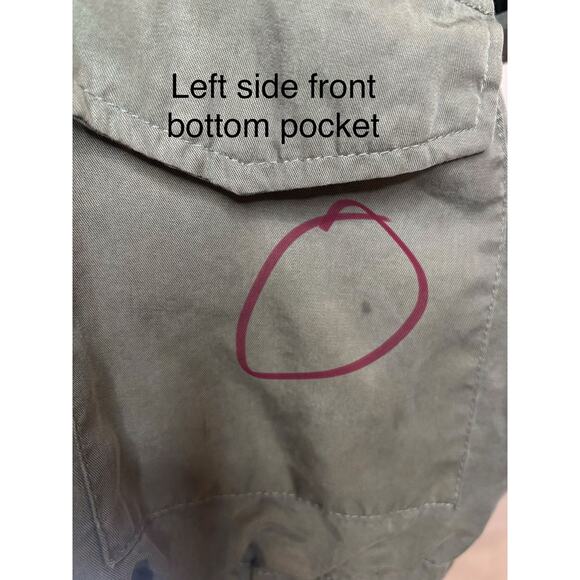 Pixley Lyocell Utility Jacket Olive Green Removable Hood Size L - Picture 9 of 9